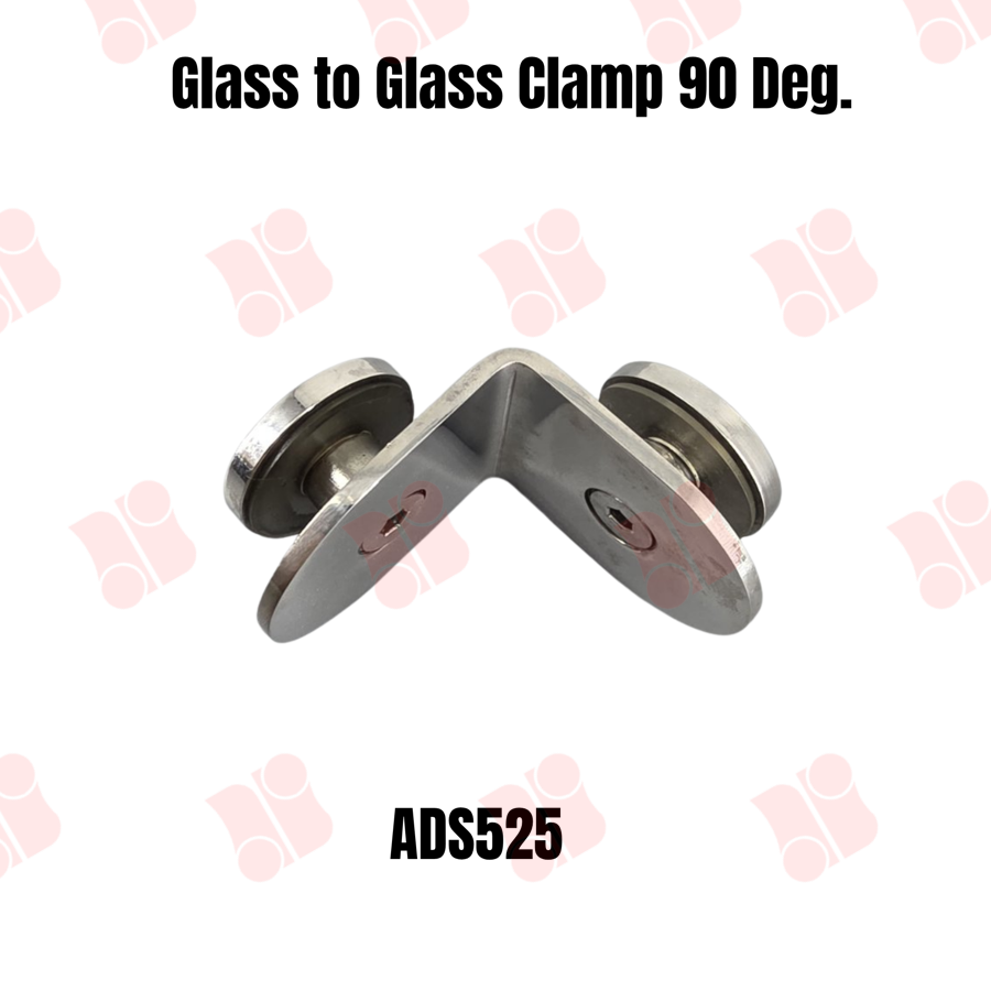 Glass to Glass Clamp 90° (Round)
